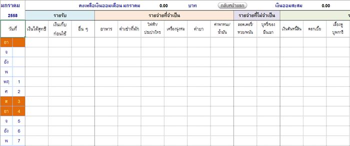 บันทึกค่าใช้จ่าย 2558