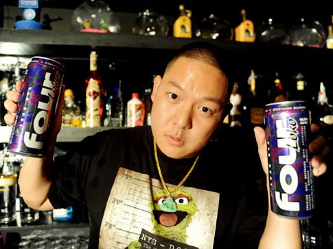 Eddie Huang owner of the bar Xiao Ye, that is serving all you can drink Four Loko cans to rebel New York trying to ban the drink. Original Filename: AJT_5201.JPG