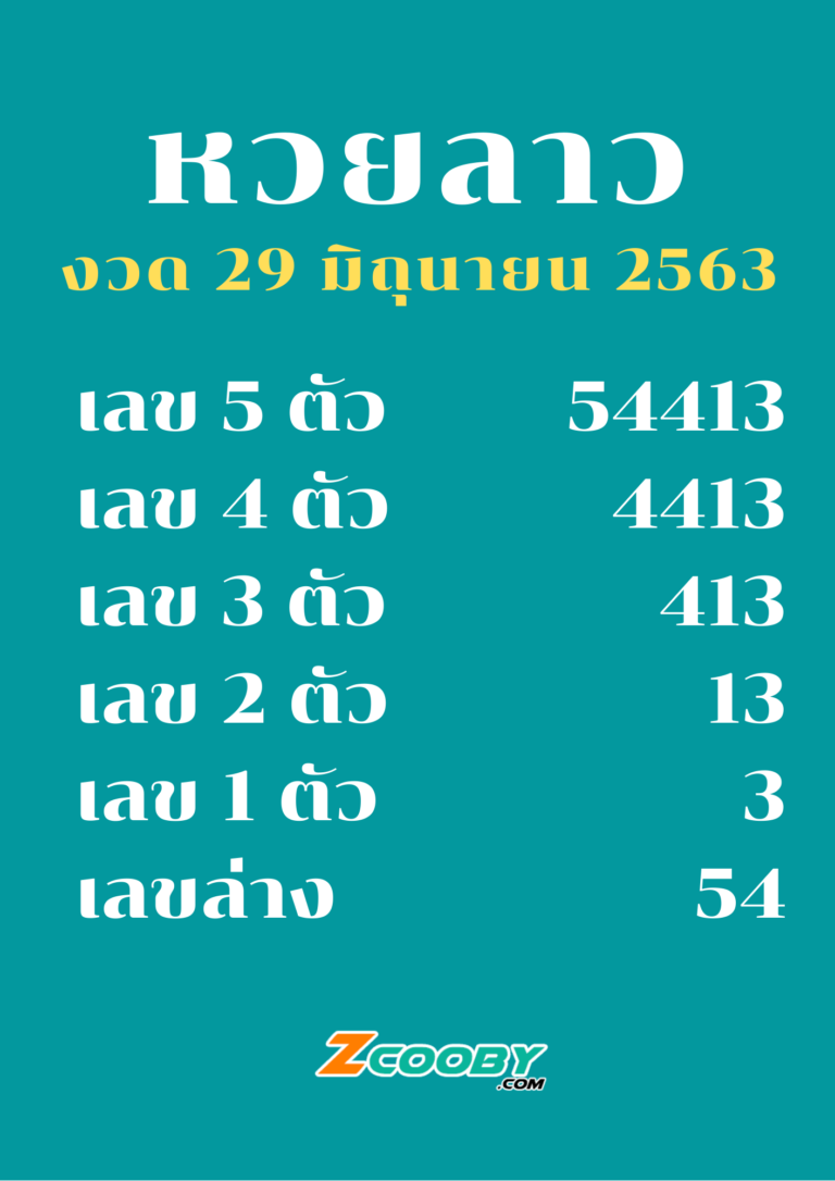 ตรวจหวยลาว 29 มิถุนายน 2563 ผลหวยลาว 29 มิ.ย. 63 หวยลาว ...